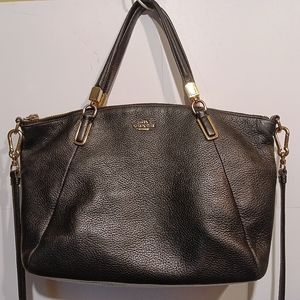 Coach Kelsey Pebbled Leather Small Crossbody Bag Black
